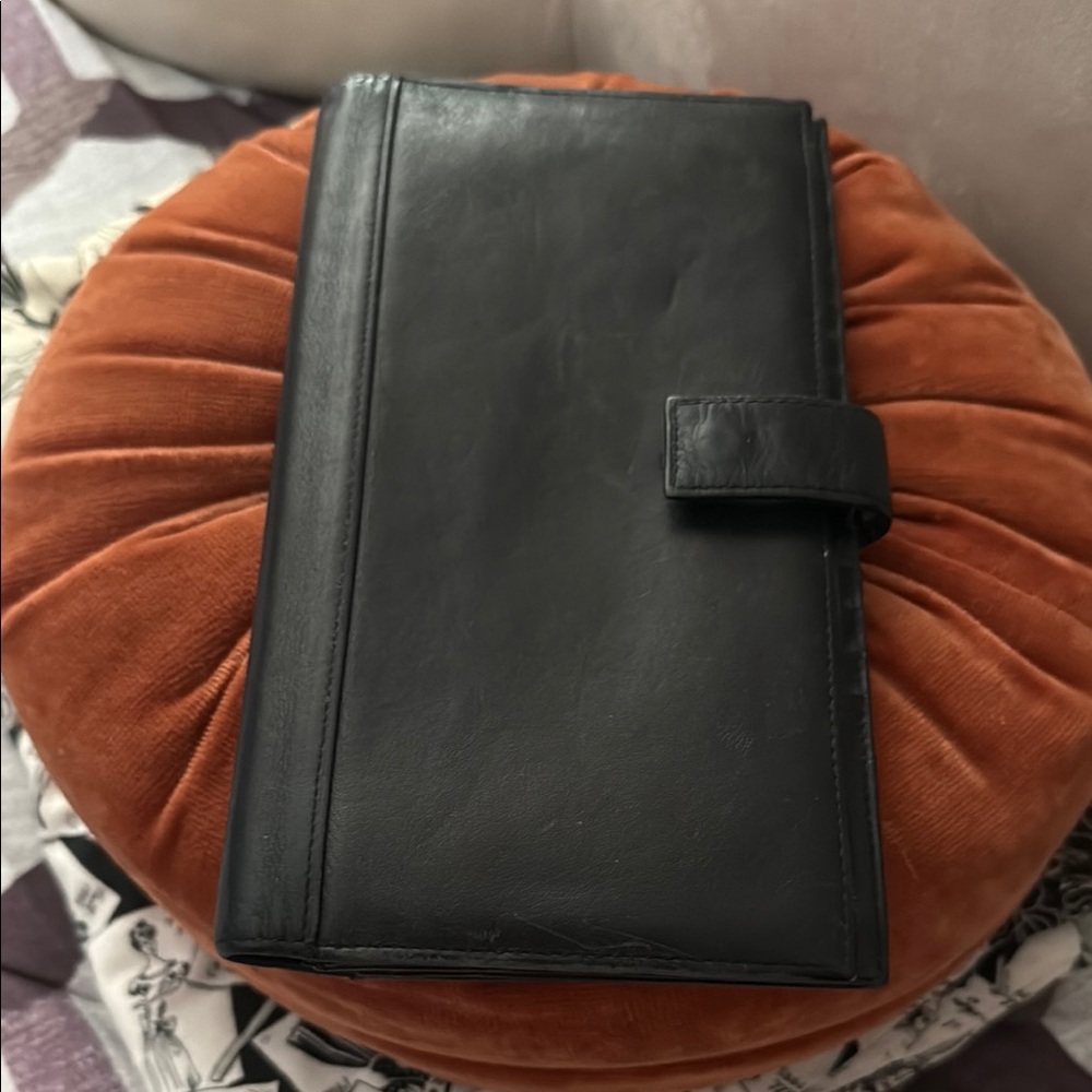 Tumi Black Leather Travel Organizer